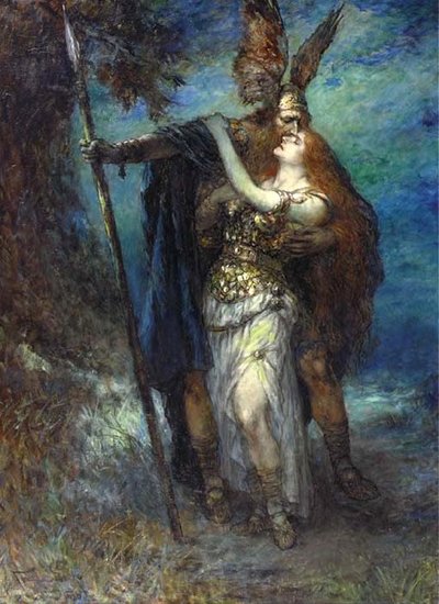 Wotan and Brunnhilde by Ferdinand Leeke